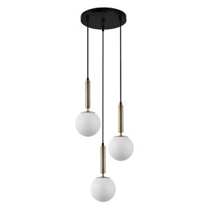 Lampa wisząca Ravena białe kule mosiężna 3xE27x10W IP20 Italux 1019218 Lampa wisząca Ravena białe kule mosiężna 3xE27x10W IP20 Italux 1019218