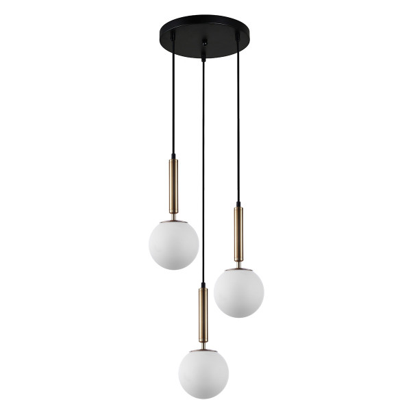 Lampa wisząca Ravena białe kule mosiężna 3xE27x10W IP20 Italux 1019218