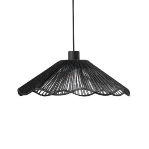 Lampa wisząca ręcznie wykonany papierowy klosz czarny 825287