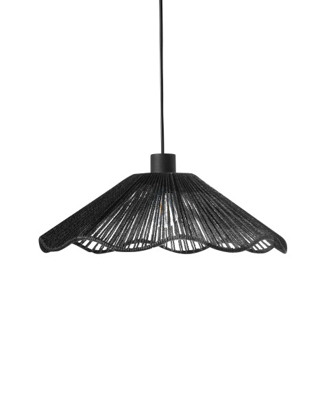 Lampa wisząca ręcznie wykonany papierowy klosz czarny 825287