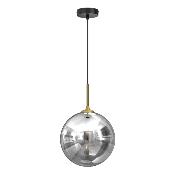 Lampa wisząca REFLEX czarny-złoty metal szkło E27 90 cm 1071934