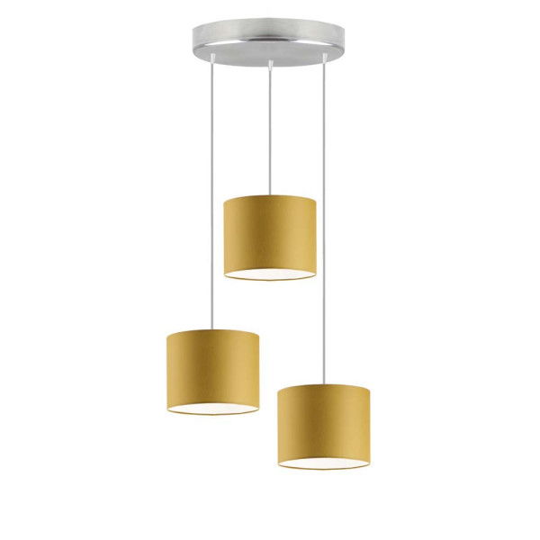 Lampa wisząca regulacja PUEBLO Stal szczotkowana/ Musztardowy 961123