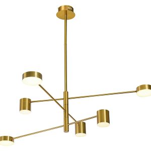 Lampa wisząca Remdal LED 6-punktowa stalowa złota 44923