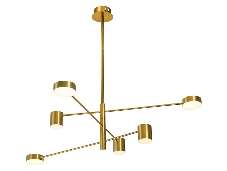 Lampa wisząca Remdal LED 6-punktowa stalowa złota 44923