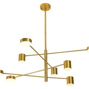 Lampa wisząca Remdal LED 8-punktowa metalowa złota 44925