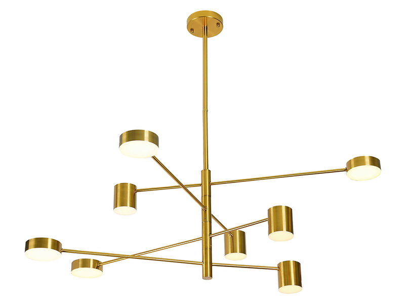 Lampa wisząca Remdal LED 8-punktowa metalowa złota 44925
