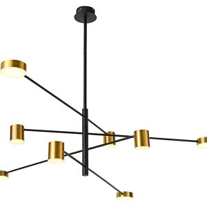 Lampa wisząca Remdal LED 8-punktowa metalowa złoto-czarna 44924