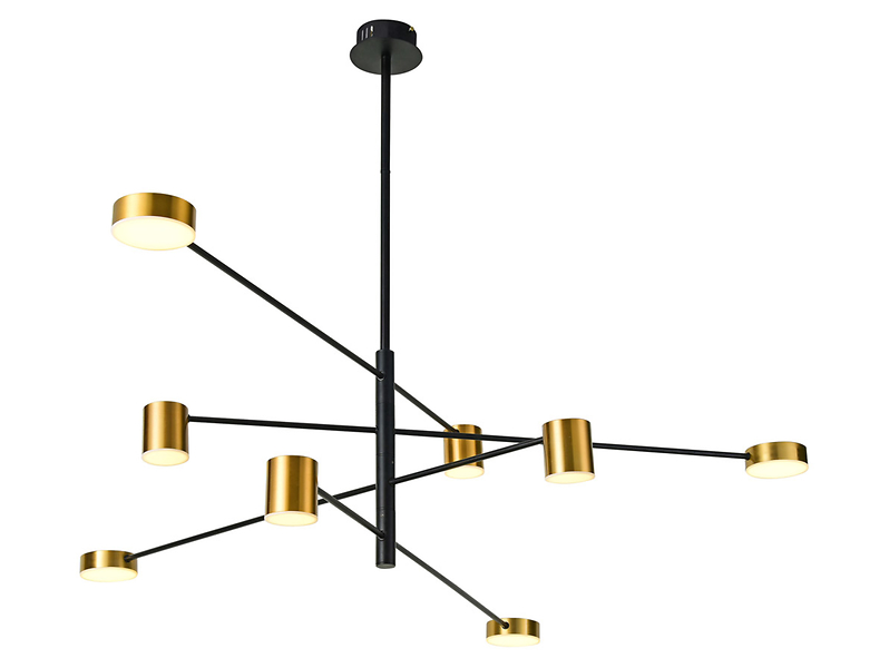 Lampa wisząca Remdal LED 8-punktowa metalowa złoto-czarna 44924