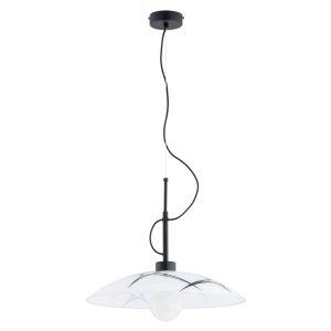 Lampa wisząca REMY klosz ze wzorem czarna 1xE27x15W IP20 Alfa 1025384