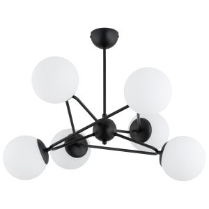 Lampa wisząca RESTO białe kule czarna 6xE14x10W wym:57x63x66cm IP20 Alfa 984857