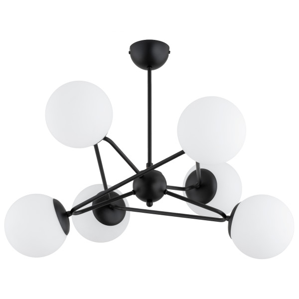 Lampa wisząca RESTO białe kule czarna 6xE14x10W wym:57x63x66cm IP20 Alfa 984857
