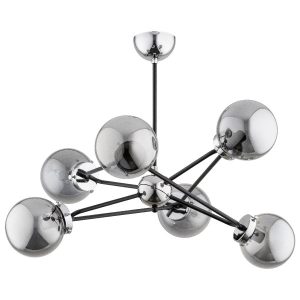 Lampa wisząca RESTO chromowana czarna-dymiona 6xE14x10W IP20 Alfa 984838