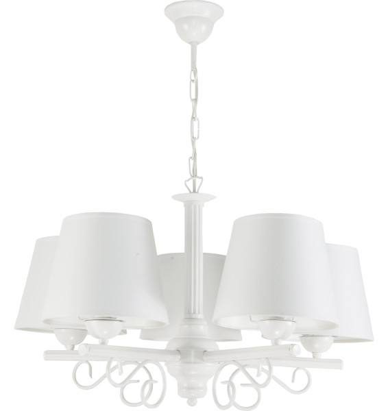 Lampa wisząca retro białe abażury EDYLIT 5xE27 NOMADA 14-750 1048816