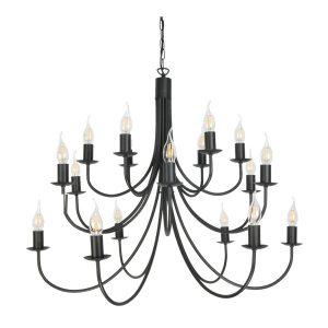 Lampa wisząca retro czarna EDYLIT żyrandol 18xE14 LUMEN NEGRO 14-880/18 1048988 Lampa wisząca retro czarna EDYLIT żyrandol 18xE14 LUMEN NEGRO 14-880/18 1048988