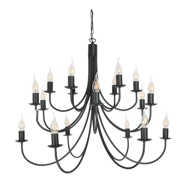Lampa wisząca retro czarna EDYLIT żyrandol 18xE14 LUMEN NEGRO 14-880/18 1048988