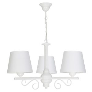Lampa wisząca retro do salonu biały abażur EDYLIT 3xE27 NOMADA 14-752 1048977 Lampa wisząca retro do salonu biały abażur EDYLIT 3xE27 NOMADA 14-752 1048977