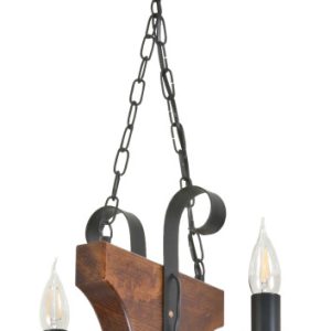 Lampa wisząca retro drewniana EDYLIT żyrandol 2xE14 NIKOLAS 11-978 1048853 Lampa wisząca retro drewniana EDYLIT żyrandol 2xE14 NIKOLAS 11-978 1048853