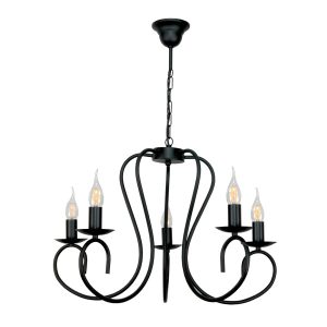 Lampa wisząca retro klasyczna czarna EDYLIT 5xE14 PLOMYK 15-520 1048895 Lampa wisząca retro klasyczna czarna EDYLIT 5xE14 PLOMYK 15-520 1048895