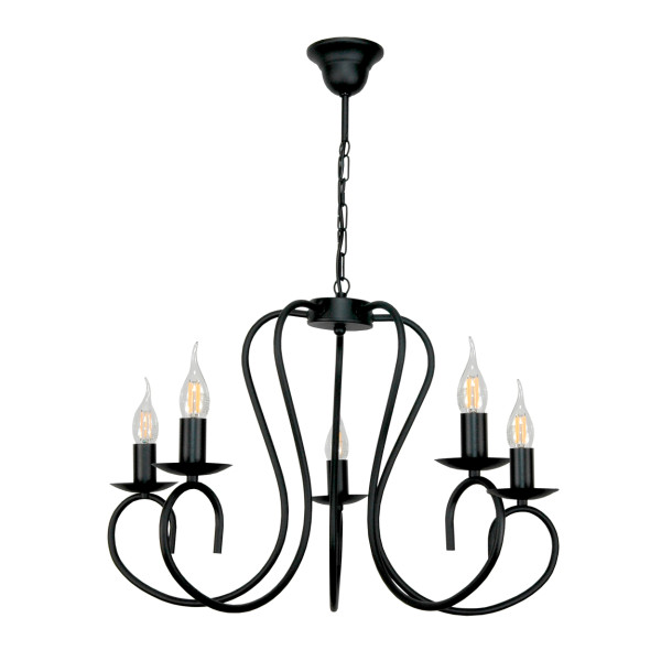 Lampa wisząca retro klasyczna czarna EDYLIT 5xE14 PLOMYK 15-520 1048895