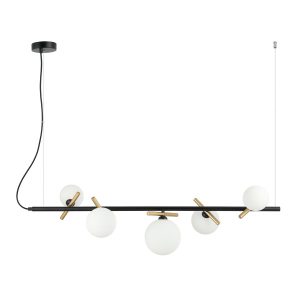 Lampa wisząca Reverso białe kule czarna 5xG9x25W IP20 Italux 1027205 Lampa wisząca Reverso białe kule czarna 5xG9x25W IP20 Italux 1027205