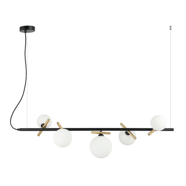 Lampa wisząca Reverso białe kule czarna 5xG9x25W IP20 Italux 1027205