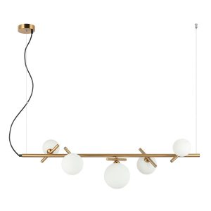 Lampa wisząca Reverso białe kule mosiężna 5xG9x25W IP20 Italux 1026808