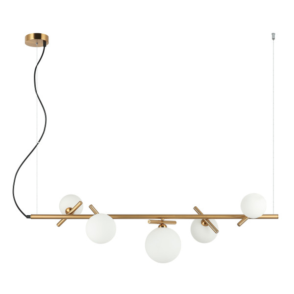 Lampa wisząca Reverso białe kule mosiężna 5xG9x25W IP20 Italux 1026808