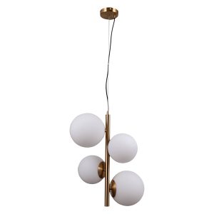 Lampa wisząca Riga 4-punktowa szklana biało-miedziana 47980 Lampa wisząca Riga 4-punktowa szklana biało-miedziana 47980
