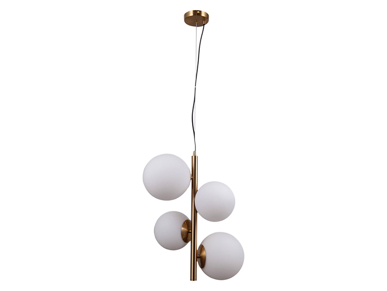 Lampa wisząca Riga 4-punktowa szklana biało-miedziana 47980