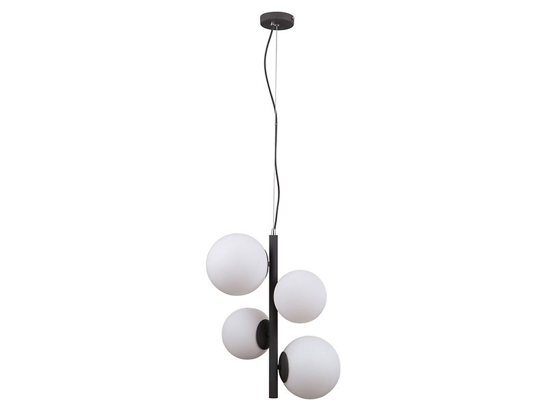 Lampa wisząca Riga 4-punktowa szklana biało-szara 47979