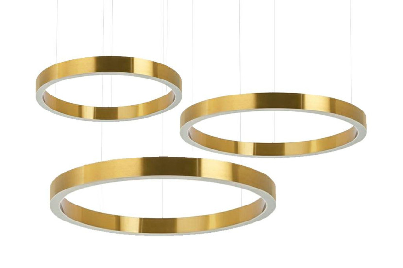 Lampa wisząca RING 40 + 60 + 80 złota na jednej podsufitce 148146