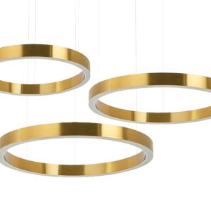 Lampa wisząca RING 40 + 60 + 60 złota na jednej podsufitce 148141
