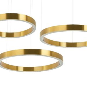 Lampa wisząca RING 60 + 80 + 80 złota na jednej podsufitce 148536