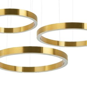Lampa wisząca RING 80 + 80 + 100 złota na jednej podsufitce 148538