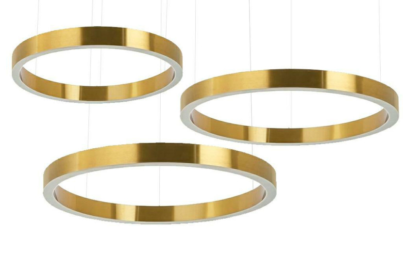 Lampa wisząca RING 80 + 80 + 100 złota na jednej podsufitce 148538