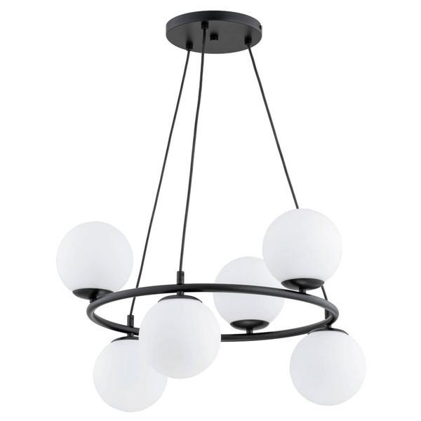 Lampa wisząca RINGO czarna 6xE14x10W wym:66x62x62cm IP20 Alfa 1019267
