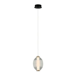 Lampa wisząca RINOT czarno-biała-przezroczysta LED 1x8W 3000K 500lm Italux 838005 Lampa wisząca RINOT czarno-biała-przezroczysta LED 1x8W 3000K 500lm Italux 838005