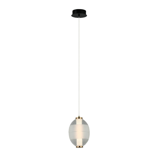Lampa wisząca RINOT czarno-biała-przezroczysta LED 1x8W 3000K 500lm Italux 838005
