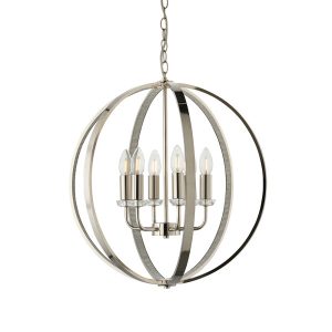 Lampa wisząca RITZ niklowana 6xE14x15W wym:120x50x50cm IP20 Endon 1027010