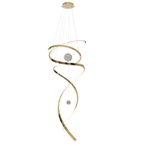 Lampa wisząca RITZ złota LED 1x100W Ciepła biel 8600lm Maxlight 846357