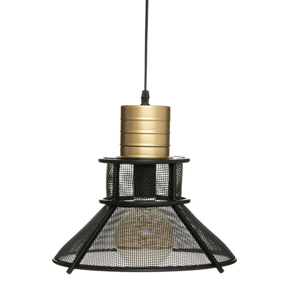 LAMPA WISZĄCA Rodo czarna abażur z metalowej siatki 438652