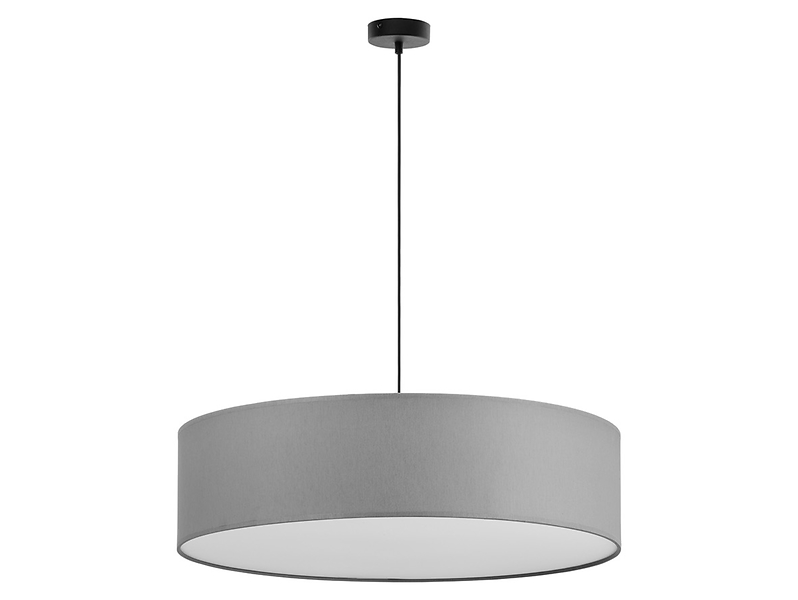 Lampa wisząca Rondo 3-punktowa tkaninowa szara 57522