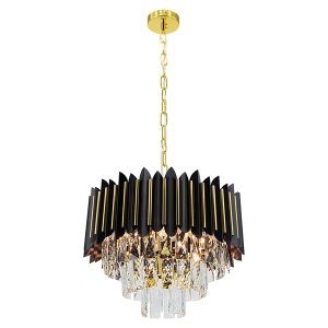 Lampa wisząca Rondo 4-punktowa metalowa czarno-złota 194680 Lampa wisząca Rondo 4-punktowa metalowa czarno-złota 194680