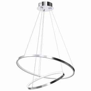 Lampa wisząca ROTONDA chromowana-biała LED 2x51W 4000K 2550lm Milagro 853954 Lampa wisząca ROTONDA chromowana-biała LED 2x51W 4000K 2550lm Milagro 853954