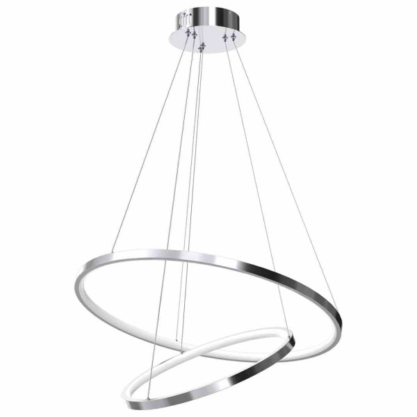 Lampa wisząca ROTONDA chromowana-biała LED 2x51W 4000K 2550lm Milagro 853954