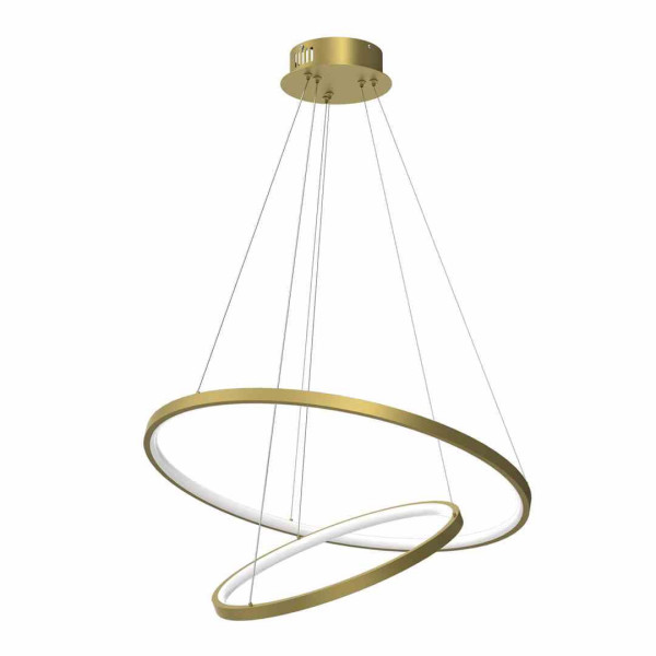 Lampa wisząca ROTONDA złoto-biała LED 2x51W Neutralna biel 2550lm Milagro 853930