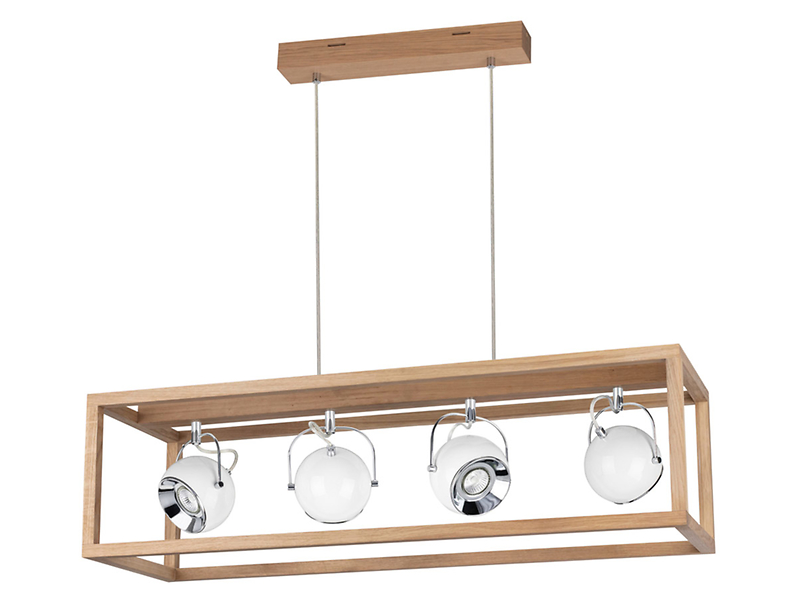 Lampa wisząca Roy 4-punktowa drewniana brązowa 34001