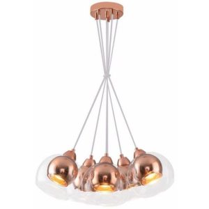 Lampa wisząca różowe złoto Clara 6xE27x40W wym: 100x45x45 cm Reality 854612 Lampa wisząca różowe złoto Clara 6xE27x40W wym: 100x45x45 cm Reality 854612