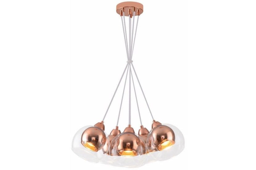 Lampa wisząca różowe złoto Clara 6xE27x40W wym: 100x45x45 cm Reality 854612