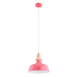 Lampa wisząca różowo-jasne drewno-biała SOLO 1xE27x15W Alfa 836168 Lampa wisząca różowo-jasne drewno-biała SOLO 1xE27x15W Alfa 836168